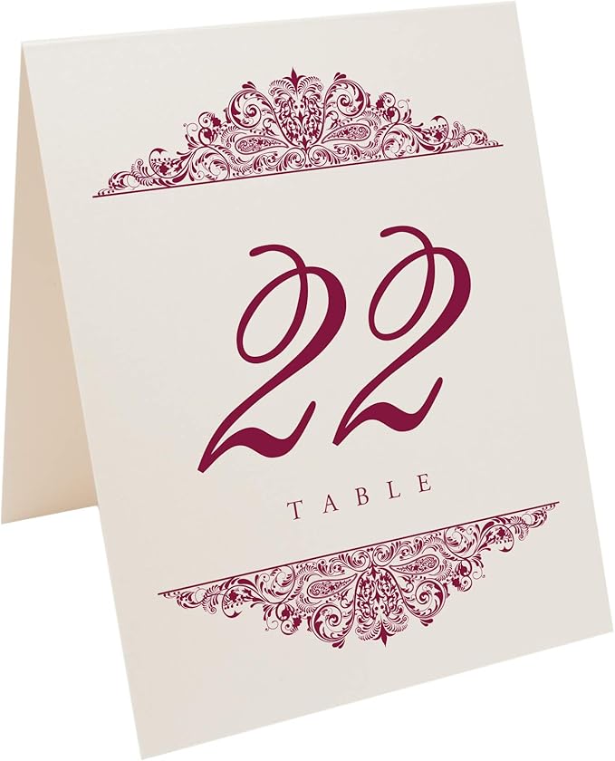 Paisley Wedding Table Numbers, Double Sided, Tent or Use in a Stand - Image 2