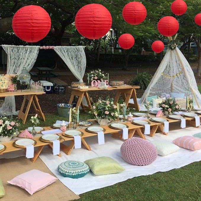 BEISHIDA Red Round Paper Lanterns Decorative Hanging Asia Chinese Japanese - Image 4
