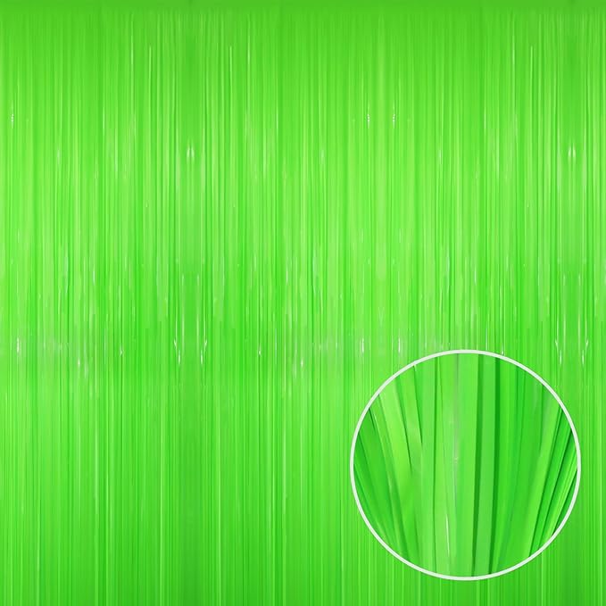 GOER 6.4 ft x 8.2 ft Metallic Tinsel Foil Fringe Curtains Party Photo Backdrop by GOER
