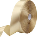 Champagne Solid Satin Ribbon 1 Inch 50 Yards Solid Polyester Fabric Ribbon by Riunbb