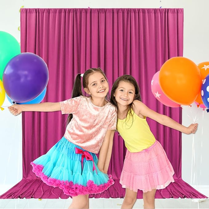 10ft x 10ft Fuchsia Backdrop Curtains - Image 6