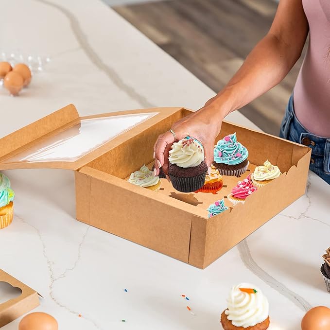 Rarapop 25 Pack Cupcake Boxes Hold 12 Standard Cupcakes, Food Grade Cupcake - Image 5