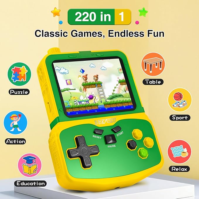 Kids Handheld Video Game Player, 220 Preloaded Classic Games, Portable Plug & - Image 2
