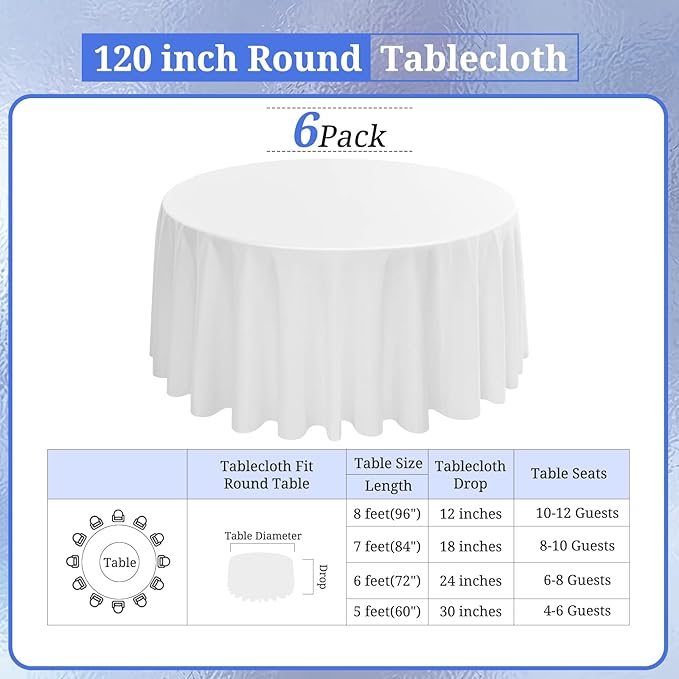 6 Pack Round Tablecloths - Image 2