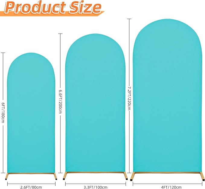 Wedding Arch Covers Arch Backdrop Cover Arch Stand Covers 7.2FT 6.6FT 6FT Set - Image 2