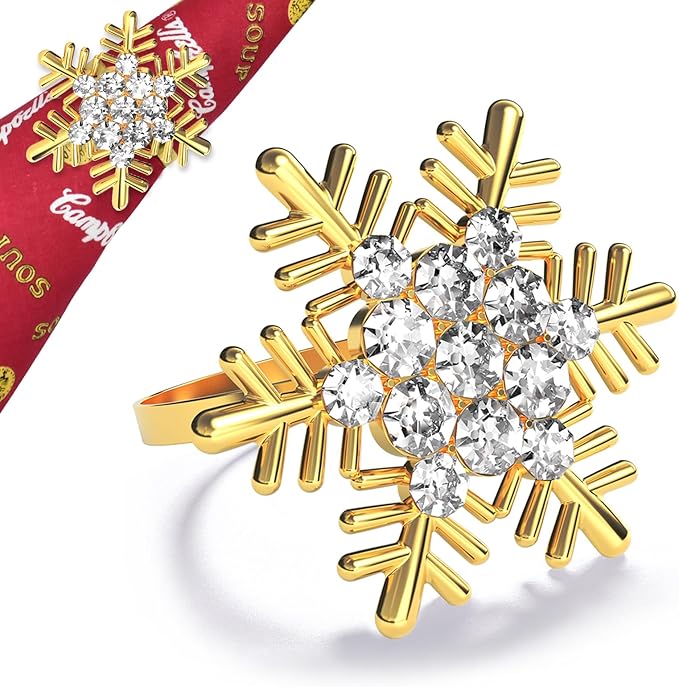 Halatool Christmas Napkin Rings Set of 12, Party Table Decoration by HALATOOL