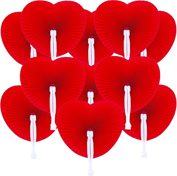 12 Packs Decorative Paper Folding Hand Fans Handheld by Bestage