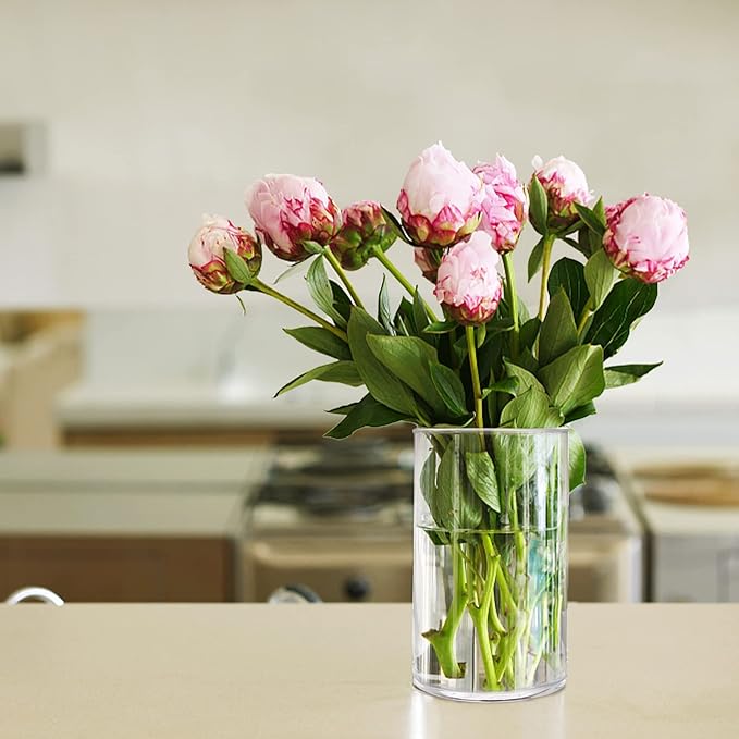 6 Pack Clear Glass Cylinder Vases, 6 Inch Flowers Vase, Floating Candle Holder - Image 6