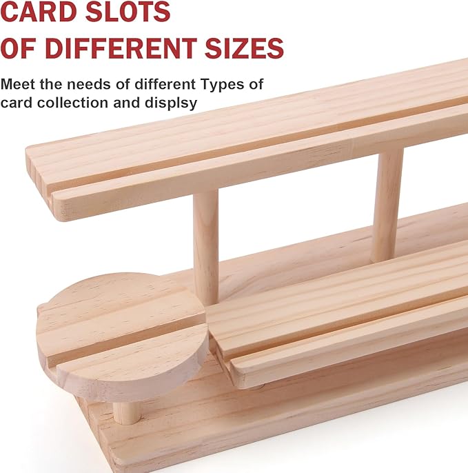 Wooden Trading Card Display Stand, 3-Tier Card Holder - Image 7