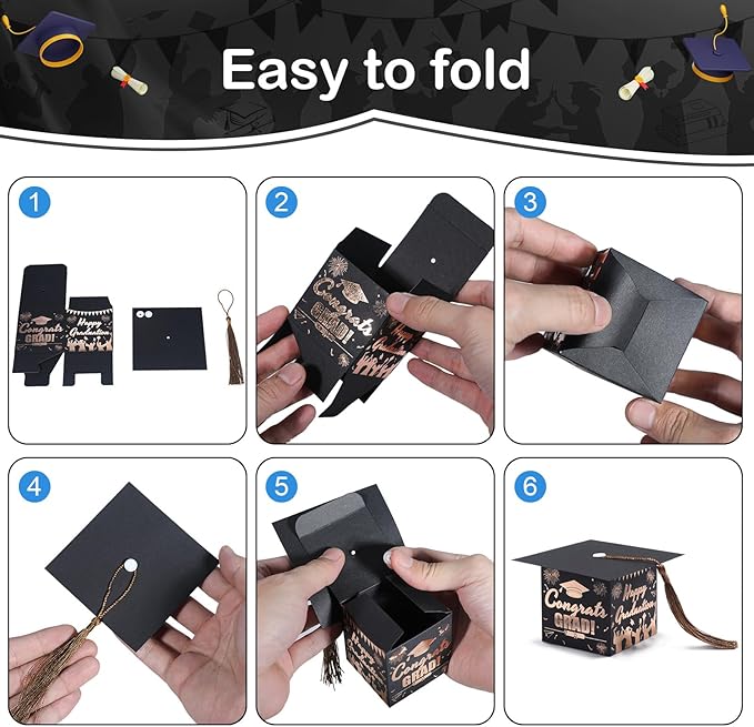 COTOPHER 36 Pack Mini Graduation Cap Gift Boxes - Image 6