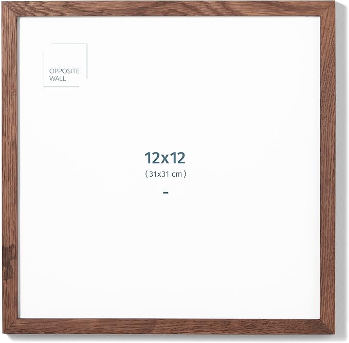 Opposite Wall - 12x12 in - Dark Solid Oak Wood Picture Frame - Lightweight by OppositeWall