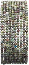 Faceted Natural Dragon Blood Stone Round Loose Semi Gemstone Beads by Beadia