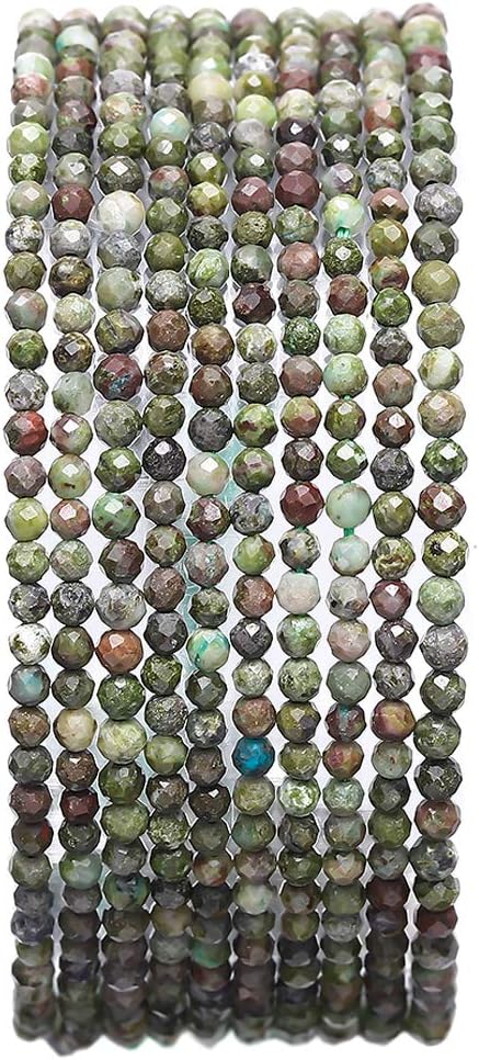 Faceted Natural Dragon Blood Stone Round Loose Semi Gemstone Beads by Beadia