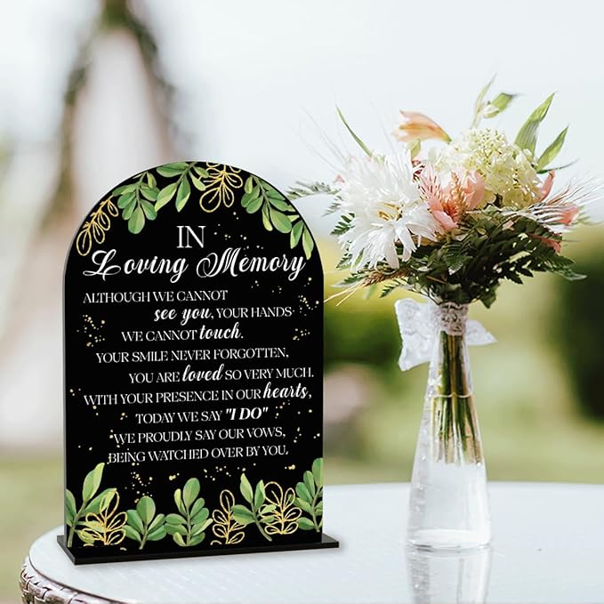 Black In Loving Memory Wedding Sign, In Memory Wedding Sign - Image 4