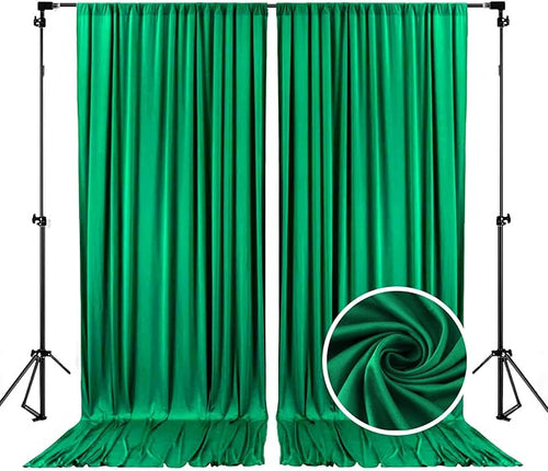 10 x 7 Feet Hunter Green Backdrop Curtain by ZEBMOON