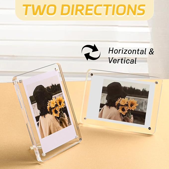6 Pack Acrylic Magnetic Picture Frames 2x3, Refrigerator and Desktop Photo - Image 4