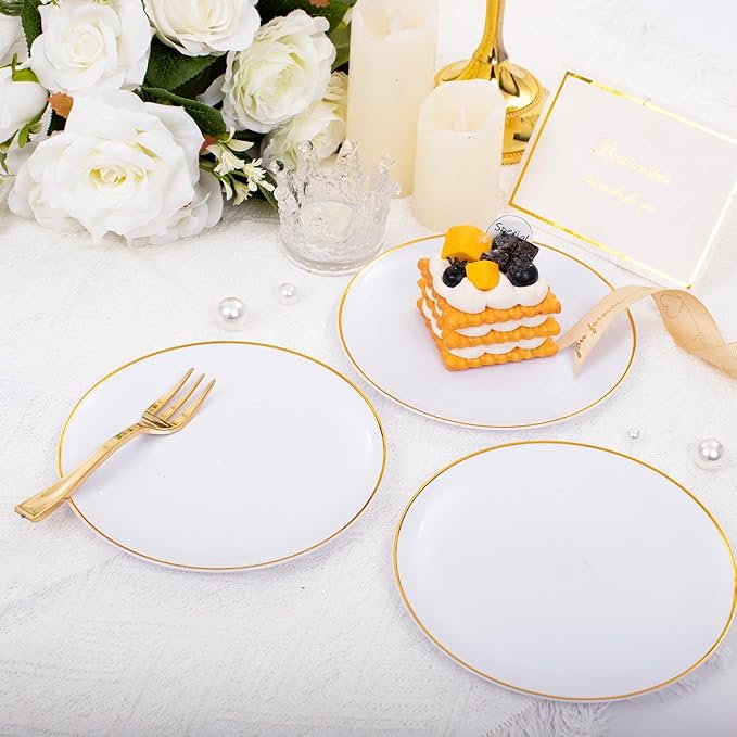 Festiva 200Pcs Gold Dessert Plates 6.3" - Image 4