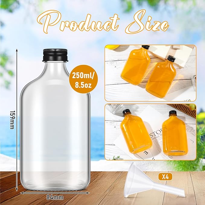 Gejoy 24 Pcs Mini Liquor Bottles Reusable Glass Flask Bottles - Image 2