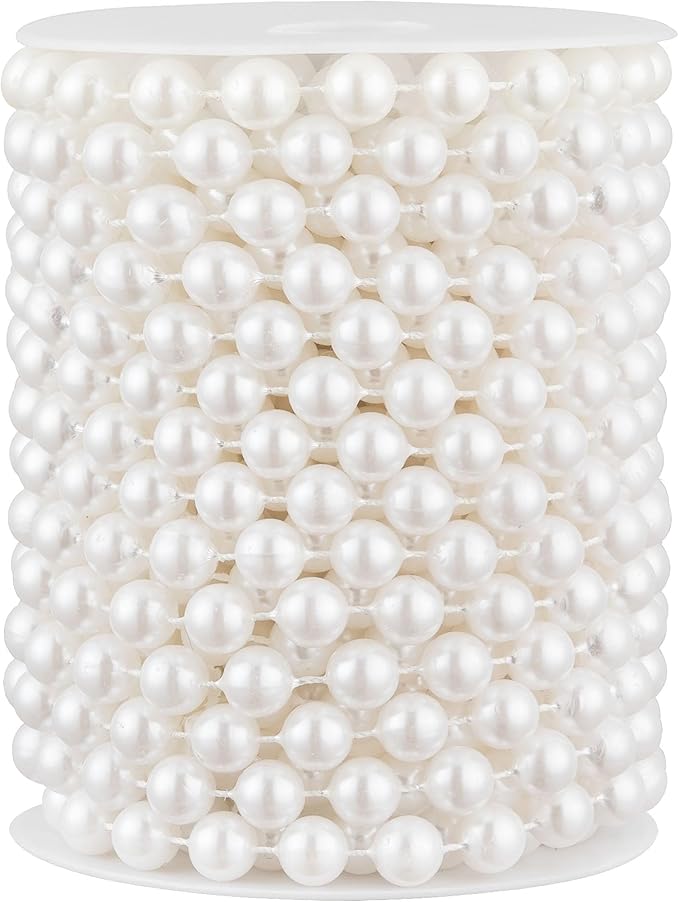 33 Feet Faux Pearl Beads Garland 10mm Craft String Pearls by Unknown