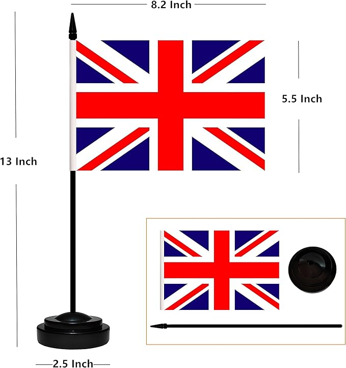 12 Pack United Kingdom Desk Flags Set, UK Small Mini Table Office Flags - Image 2