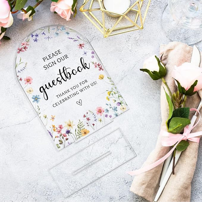 Wedding Sign Decor, Photo Guest Book Sign, 5x7 Inch Arch Acrylic, Wedding Sign - Image 6