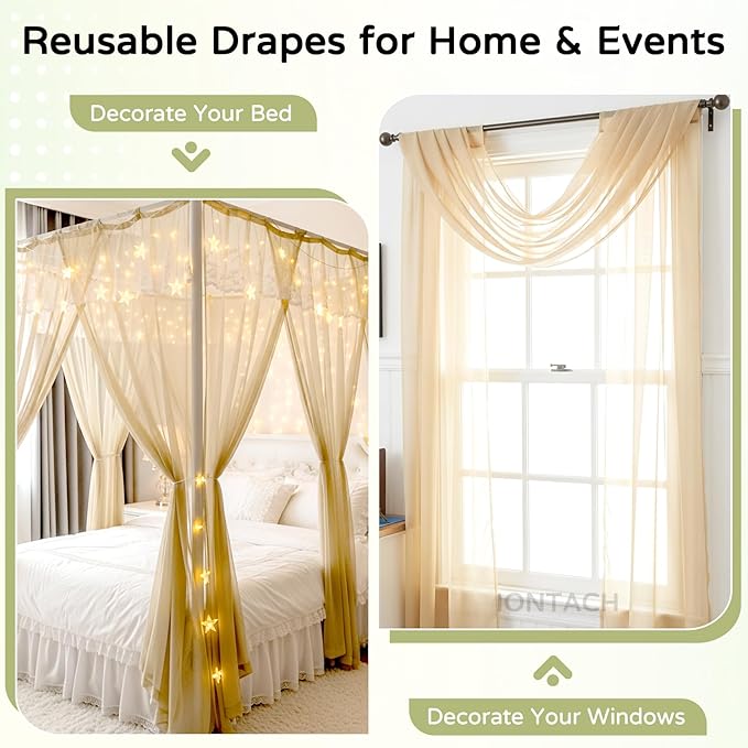 Wedding Arch Draping Fabric 29" x 19Ft Sheer Drapes - Image 5