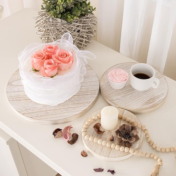 3 Tier Cupcake Stand Round, Wood Cake Stand - Image 6