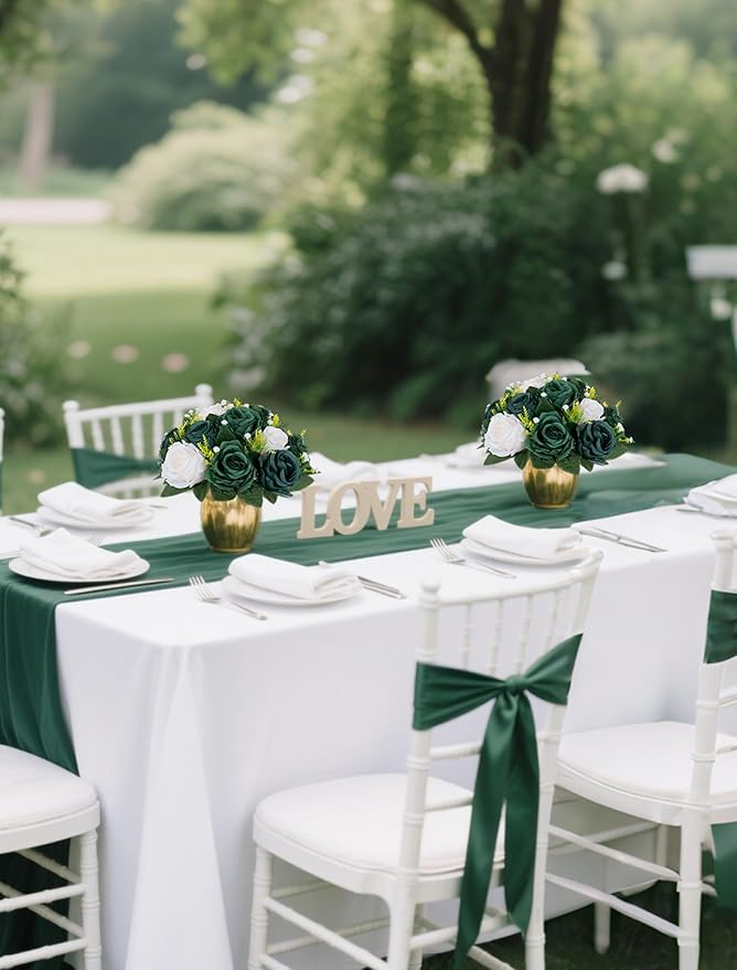 BLOSMON Green Flowers Rose Centerpieces: 6 Pcs Artificial Flower Balls - Image 2