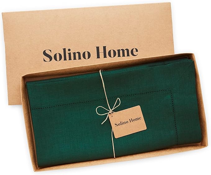 Solino Home Rainforest Green Linen Tablecloth 52 x 52 Inch - Image 6