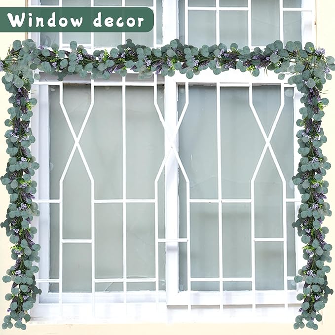 6FT Purple Flower Garlands Artificial Spring/Summer Garland Greenery Garlands - Image 4
