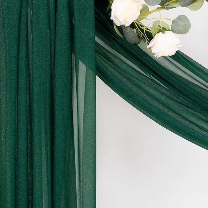 MLMC Emerald Green Wedding Arch Draping Fabric 4 Panels 29" x 20 FT Extra Long - Image 7