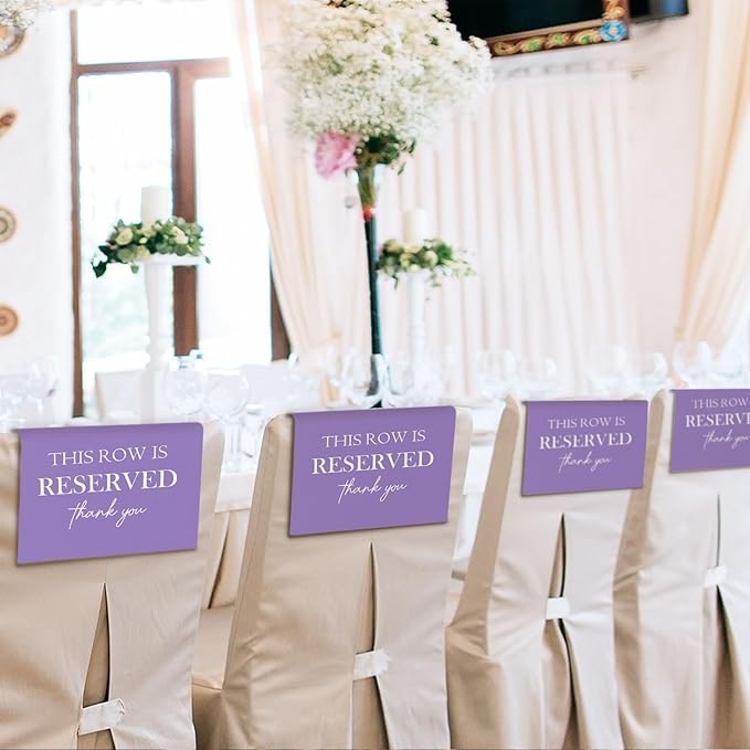 Reserved Seating Chair Signs, This Row Is Reserved Pew Cloths Seating - Image 4