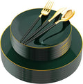 Liacere 150PCS Green Plastic Plates by Liacere