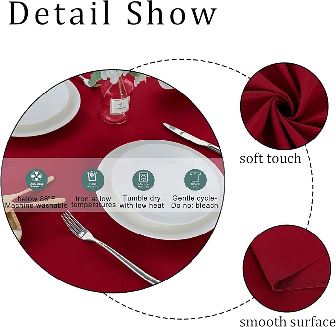 Fitable Rectangle Tablecloth Stain and Wrinkle Resistant Washable Polyester - Image 5