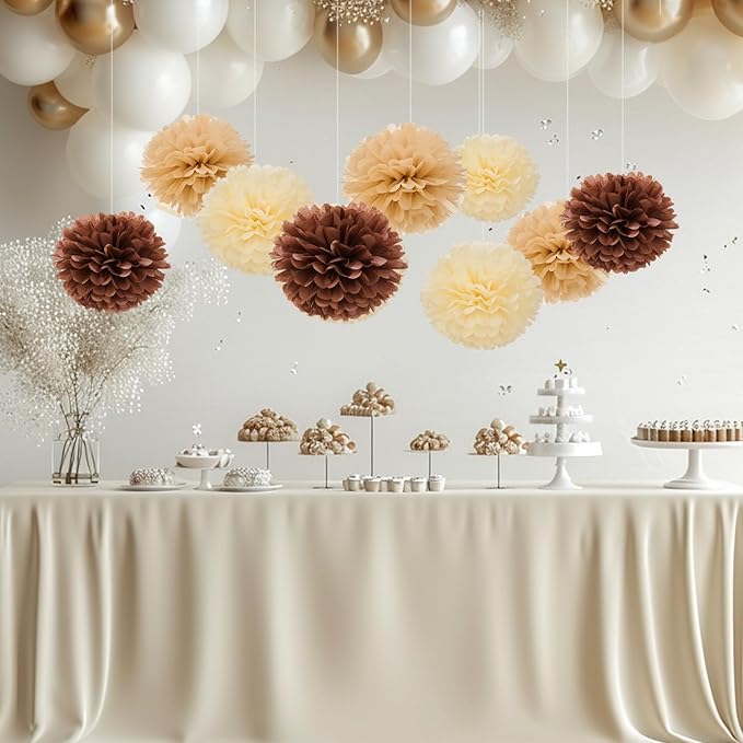 WEVEN Tissue Pom Poms Tissue Paper Flowers Tissue Fluff Balls Party Decorations - Image 3