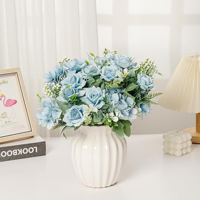 Artificial Flower 5 Branches Artificial Silk Fake Flowers Bouquet Small Roses - Image 6