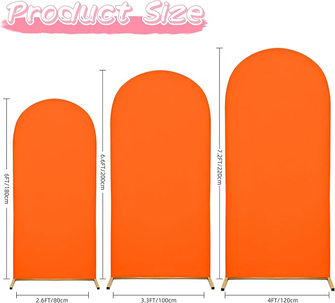 Wedding Arch Covers Arch Backdrop Cover Arch Stand Covers 7.2FT 6.6FT 6FT Set - Image 5