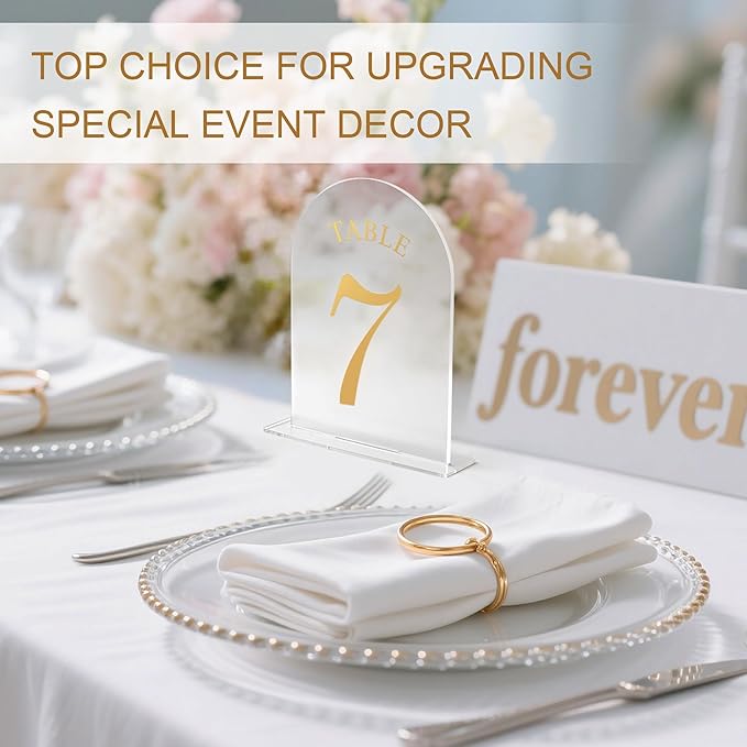 Wedding Table Numbers 1-10 Clear Acrylic Seating Number Signs - Image 5