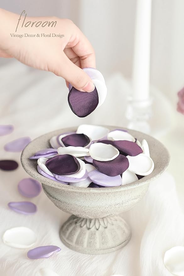Floroom 300pcs Rose Petals Lilac Plum Faux Silk Flower Petals - Image 3