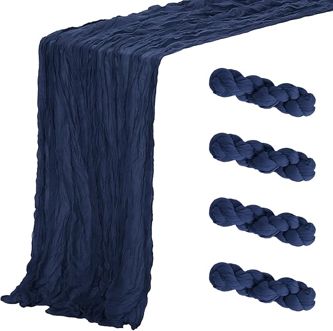Aktor 4 Pack Navy Blue Table Runner Boho Cheesecloth Table Runner Semi Sheer by Unknown
