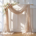 Wedding Arch Draping Fabric, 1 Panel 28" x 19Ft Deep Champagne Arch Drapes by Partisky