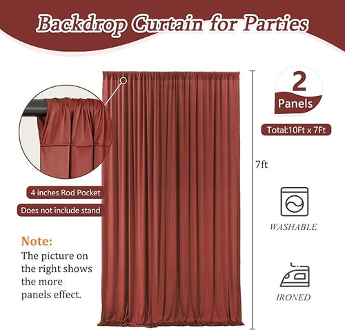 10 x 10 Feet Rust Backdrop Curtain - Image 2