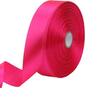 Hot Pink Solid Satin Ribbon 1 Inch 50 Yards Solid Polyester Fabric Ribbon by Riunbb