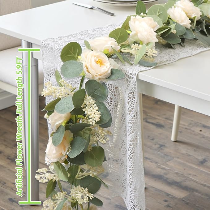 MAKHOT 2PCS 6.6Ft Artificial Eucalyptus Garland, and Home Decor. - Image 2