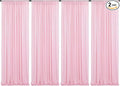 4Pcs 2Ft x 8Ft Pink Sequin Backdrop Curtains, Glitter Photography Background by Poise3EHome