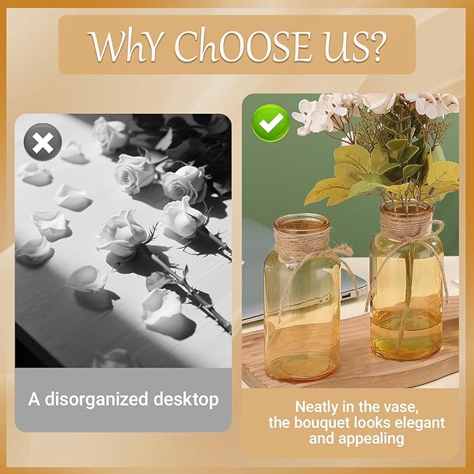 Gold Vases for Centerpieces Set of 12, Mason Jars Boho Cylinder Bud Vases in - Image 5