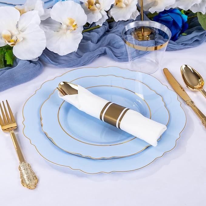 Liacere 350PCS Bule Plastic Plates - Image 4