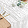 Asee'm Cheesecloth Table Runner 120 Inches Long Ivory Boho Gauze Cheese Cloth by Aseem