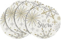 Artoid Mode Beige Snowflake Let It Snow Winter Placemats Set of 4, 15 Inch by ArtoidMode
