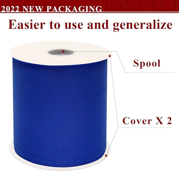 Royal Blue Tulle Fabric Rolls 6 Inch by 200 Yards Fabric Spool Tulle Ribbon - Image 3